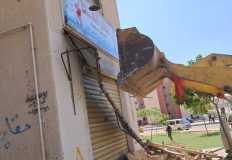 حملة مكبرة لإزالة مخالفات بناء بمنطقة " بيت الوطن " بمدينة الشيخ زايد